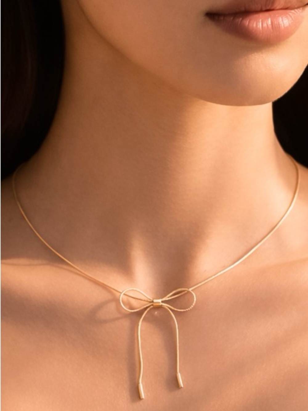 Gold Bow Necklace